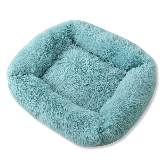 Plush Pet Bed with Removable Cover - Soft Calming Dog & Cat Bed