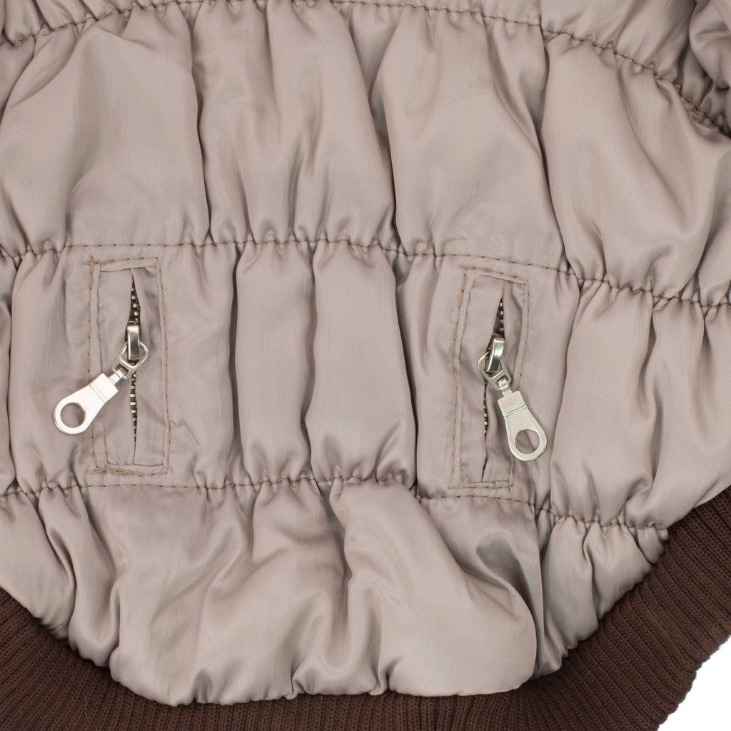 Insulated Dog Coat with Removable Hood - Metallic Parka Jacket